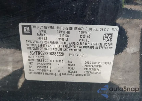 2013 Cadillac Srx Luxury Collection from USA, damaged, VIN 3GYFNCE3XDS538228